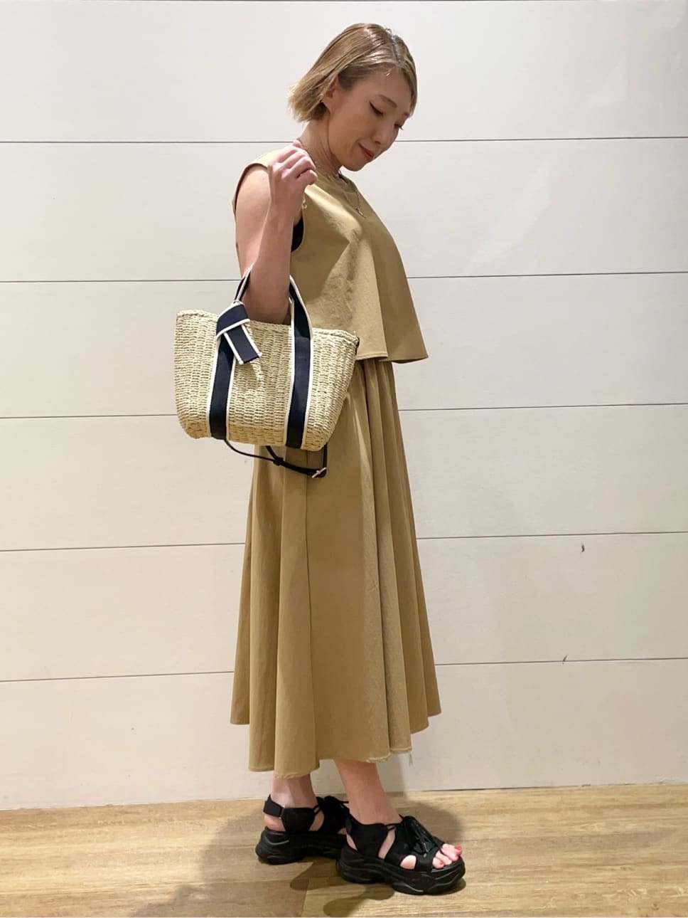 Ryoさんの「THE SHOP TK｜ドッキングワンピース【接触冷感/撥水/UVカット/洗濯機OK】」を使ったコーディネート