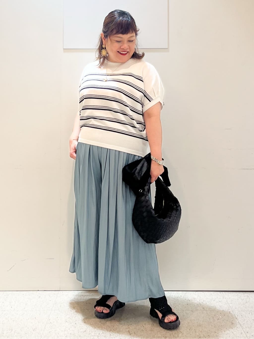 kimmyさんの「Reflect｜【ウエストゴム仕様／長く着られる◎】スカーチョパンツ」を使ったコーディネート