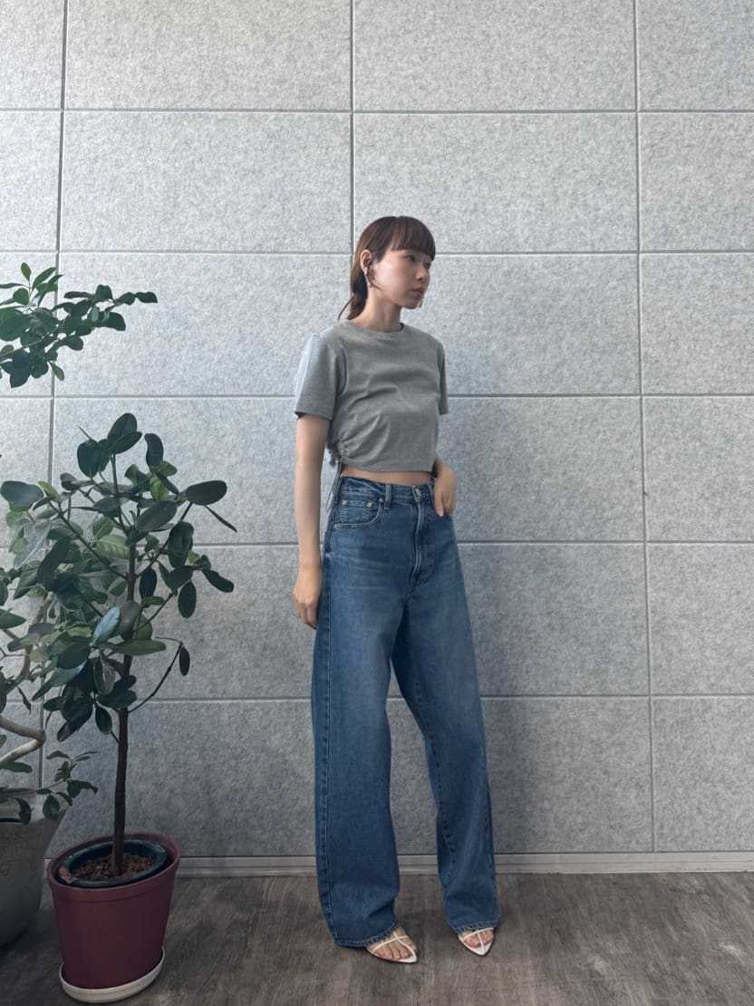 designer yukaさんの「CODE A｜drawstring crop tee」を使ったコーディネート