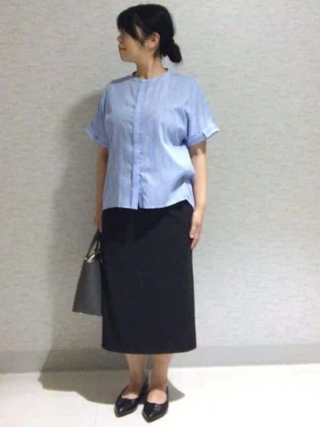 sakoさんの「Reflect｜【洗える】ドビーストライプブラウス」を使ったコーディネート