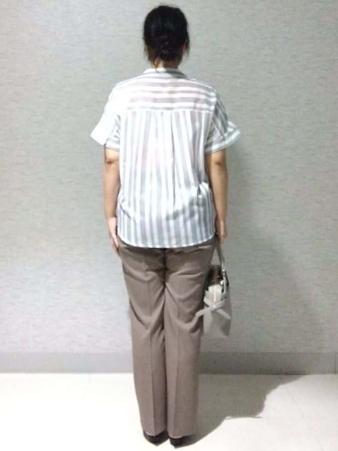sakoさんの「Reflect｜【洗える】ドビーストライプブラウス」を使ったコーディネート