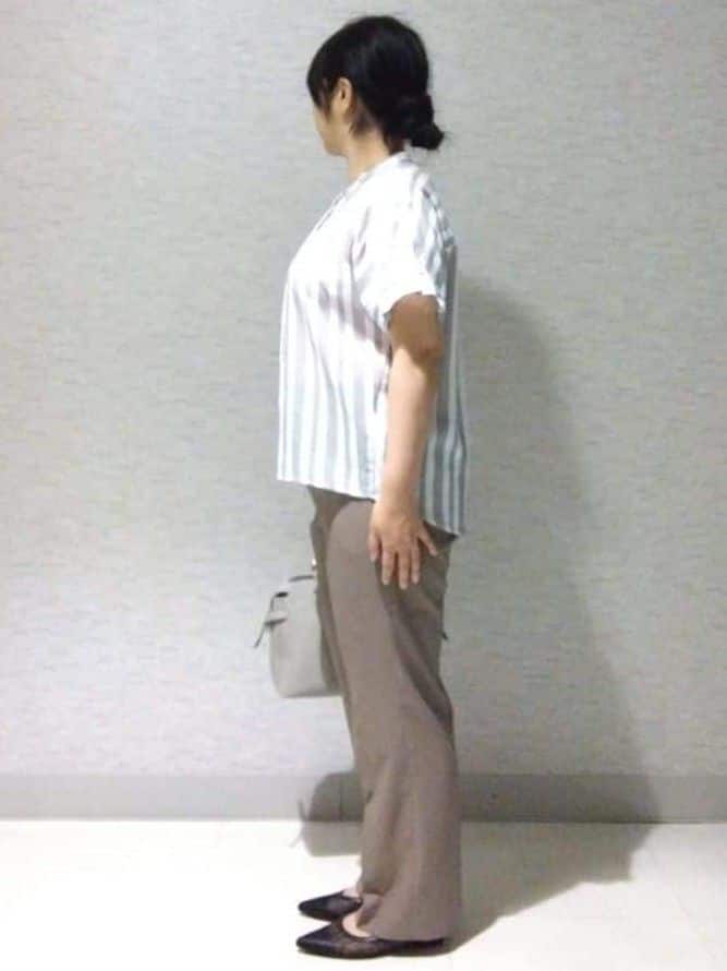 sakoさんの「Reflect｜【洗える】ドビーストライプブラウス」を使ったコーディネート