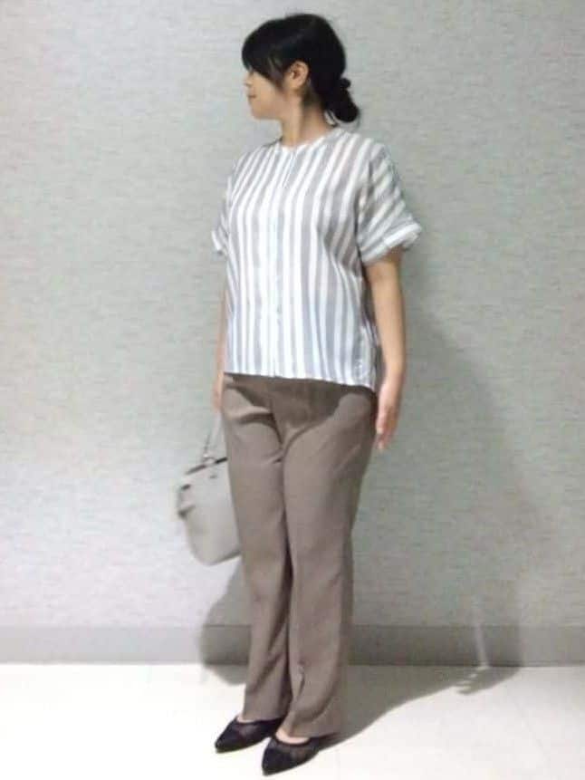 sakoさんの「Reflect｜【洗える】ドビーストライプブラウス」を使ったコーディネート