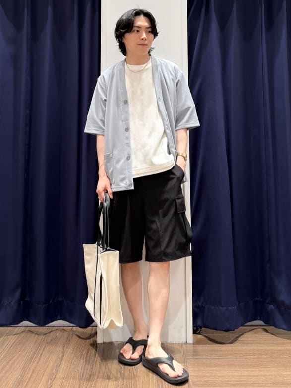 Tightさんの「THE SHOP TK｜ツイルステッチ半袖カーディガン【洗濯機OK/接触冷感】」を使ったコーディネート