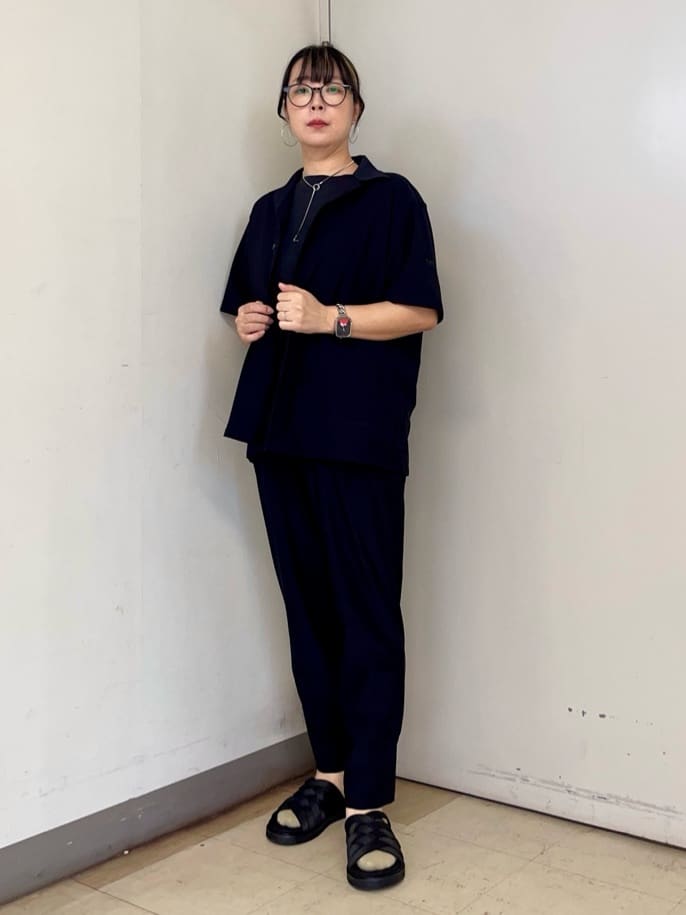 iwさんの「TAKEO KIKUCHI｜【COOL CITY WEAR】エアートール オープンカラーシャツ /接触冷感・通気性」を使ったコーディネート