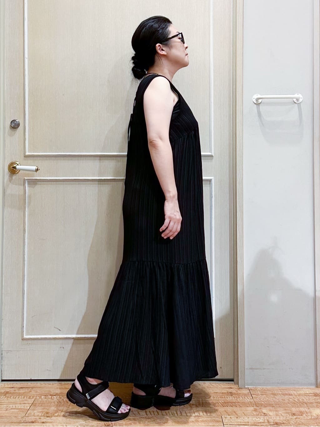 umeさんの「SHOO･LA･RUE｜【S-LL】さらりと着たい大人のための 麻調半袖ジャケット」を使ったコーディネート