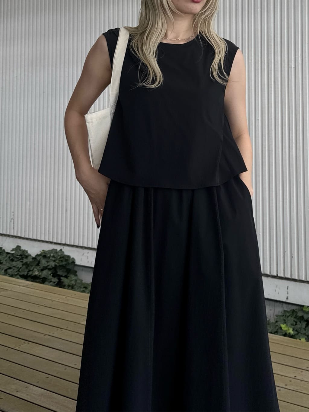 omaさんの「THE SHOP TK｜ドッキングワンピース【接触冷感/撥水/UVカット/洗濯機OK】」を使ったコーディネート