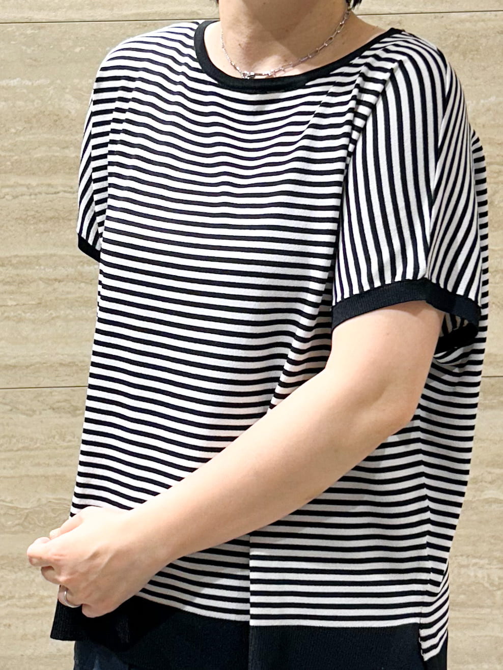NAMIさんの「OPAQUE.CLIP｜《6色展開／S-LLサイズ》ドルマンスリーブニット【UV／接触冷感／洗濯機洗い可／抗ピル】」を使ったコーディネート