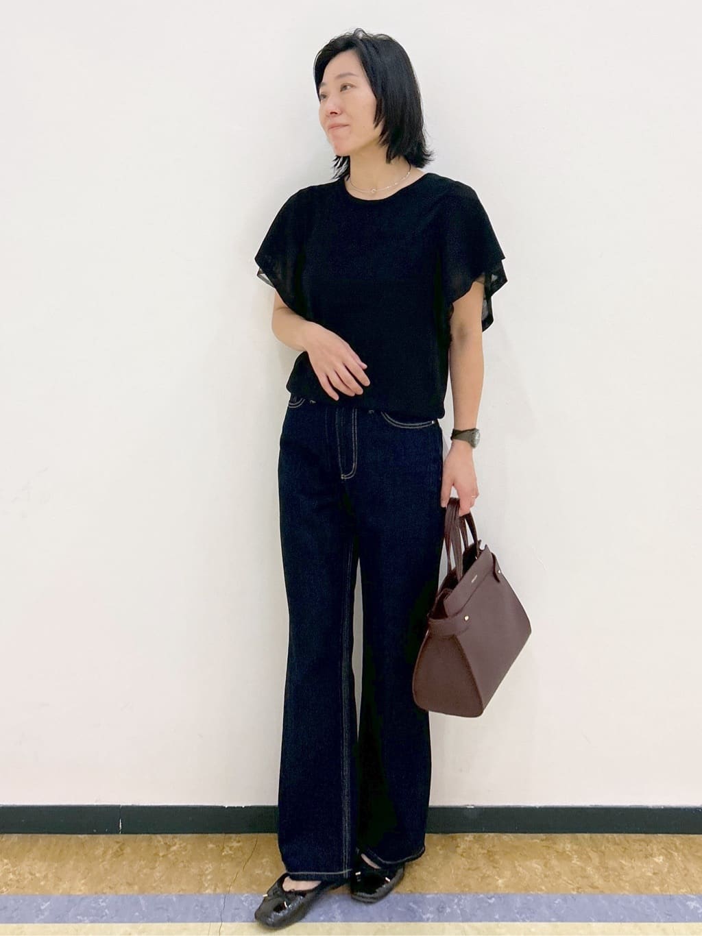 su.さんの「index｜《丈が選べる》ストレートデニムパンツ【洗濯機洗い可】」を使ったコーディネート