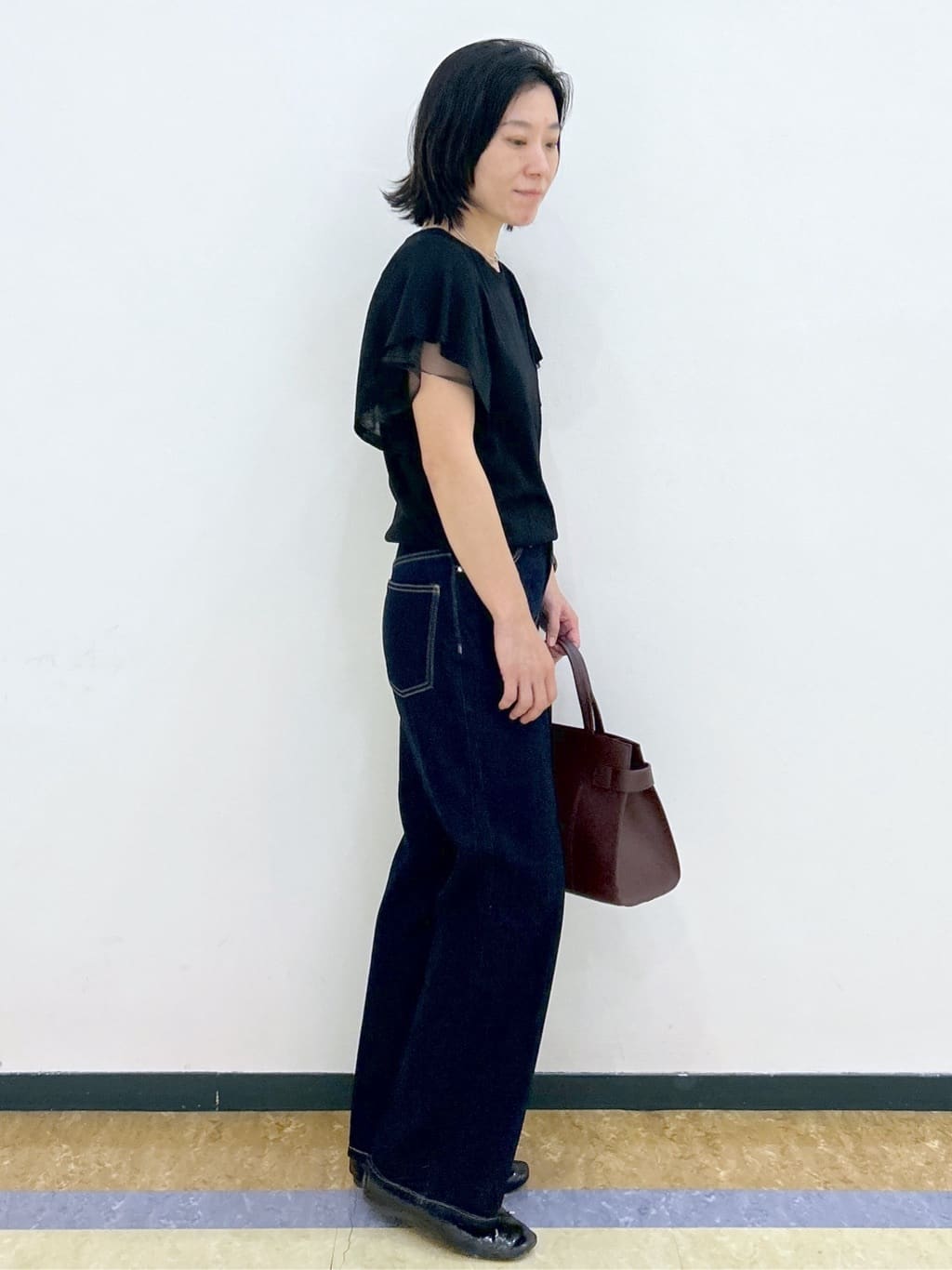su.さんの「index｜《丈が選べる》ストレートデニムパンツ【洗濯機洗い可】」を使ったコーディネート