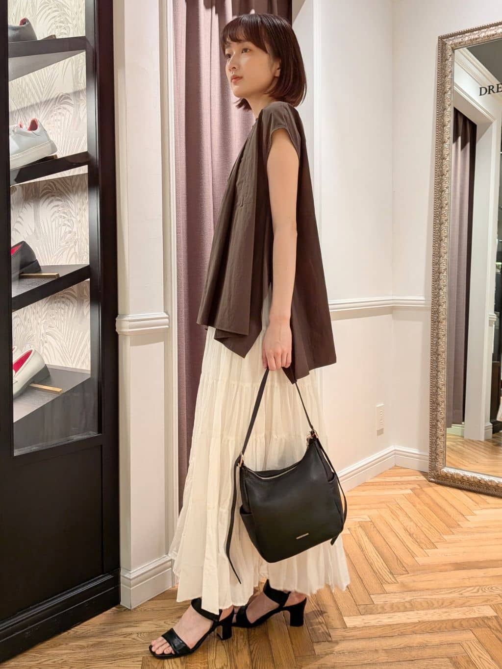 saoriさんの「DRESSTERIOR｜◆洗える/コットンボイルティアードスカート」を使ったコーディネート