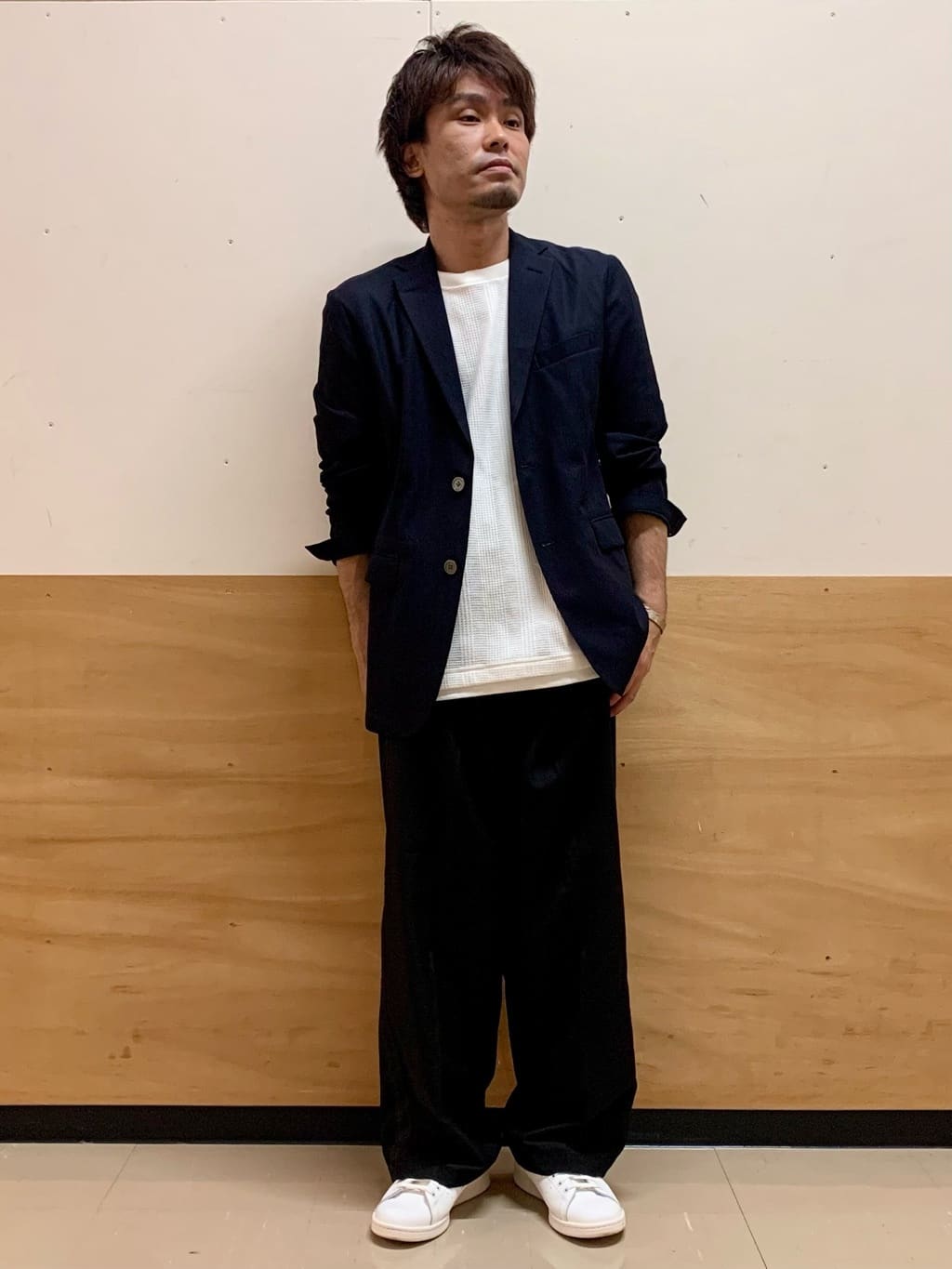 MATUさんの「THE SHOP TK｜シャリルジャージ ジャケット　洗濯機OK/吸水速乾/イージーケア/セットアップ可」を使ったコーディネート