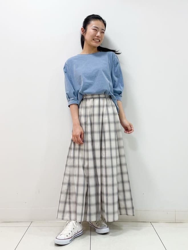 yasuokaさんの「Dessin｜【洗える】インディゴ天竺デニム調カットソー」を使ったコーディネート