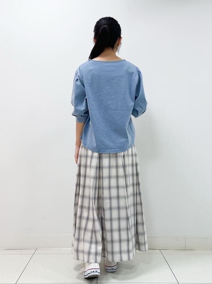 yasuokaさんの「Dessin｜【洗える】インディゴ天竺デニム調カットソー」を使ったコーディネート