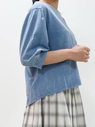 yasuokaさんの「Dessin｜【洗える】インディゴ天竺デニム調カットソー」を使ったコーディネート