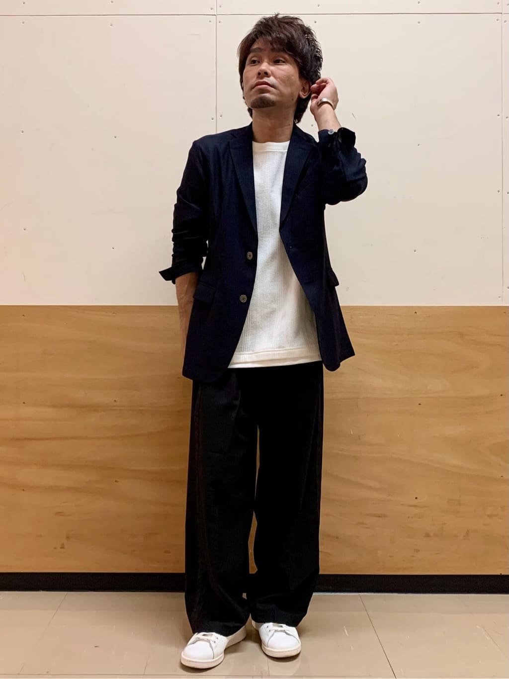 MATUさんの「THE SHOP TK｜シャリルジャージ ジャケット　洗濯機OK/吸水速乾/イージーケア/セットアップ可」を使ったコーディネート
