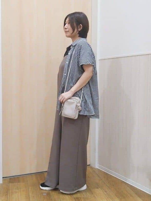 たぐちゃんさんの「SHOO･LA･RUE｜【S-LL】大人のラメ感 テレコ半袖トップス」を使ったコーディネート