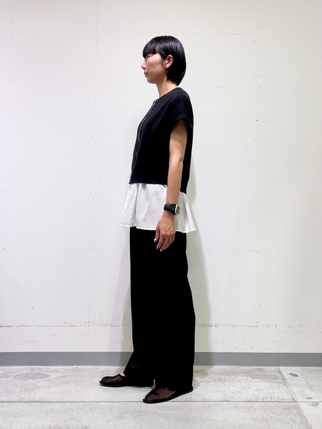 naoさんの「INDIVI｜【洗える／レイヤードにも活躍】ペプラムインナートップス」を使ったコーディネート