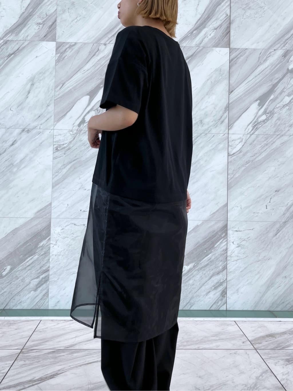 Harukaさんの「INDIVI｜シアードッキングTシャツ」を使ったコーディネート