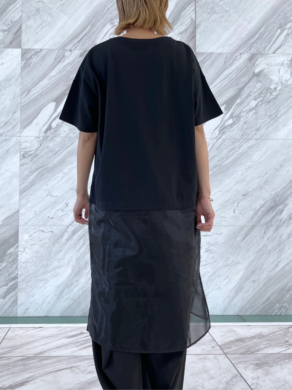 Harukaさんの「INDIVI｜シアードッキングTシャツ」を使ったコーディネート