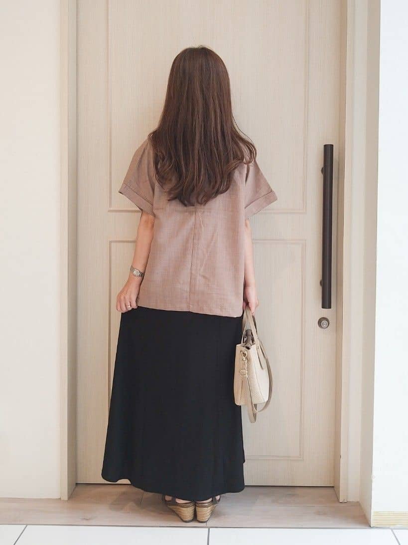 mi-saさんの「SHOO･LA･RUE｜【S-LL】さらりと着たい大人のための 麻調半袖ジャケット」を使ったコーディネート