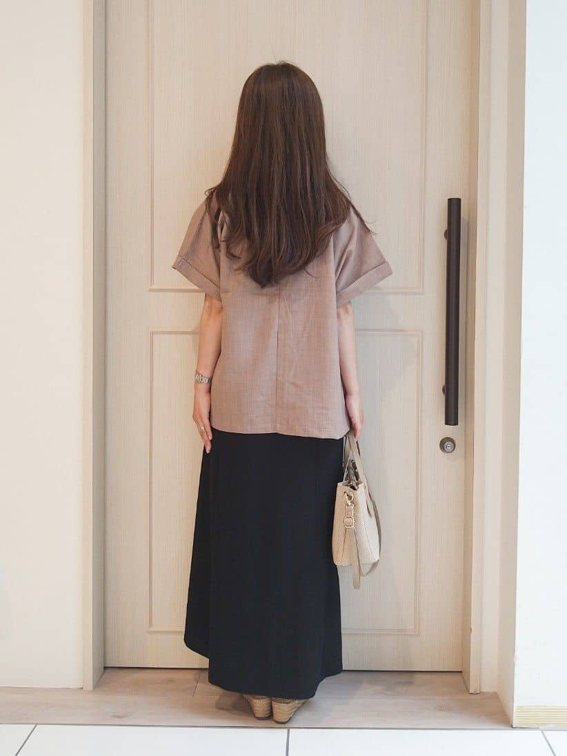 mi-saさんの「SHOO･LA･RUE｜【S-LL】さらりと着たい大人のための 麻調半袖ジャケット」を使ったコーディネート