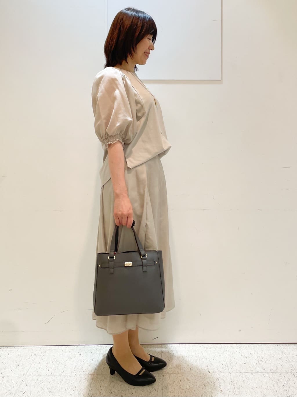 めいさんの「Reflect｜【マシンウォッシュ可／セットアップ可】シアーボックスタックプリーツスカート」を使ったコーディネート