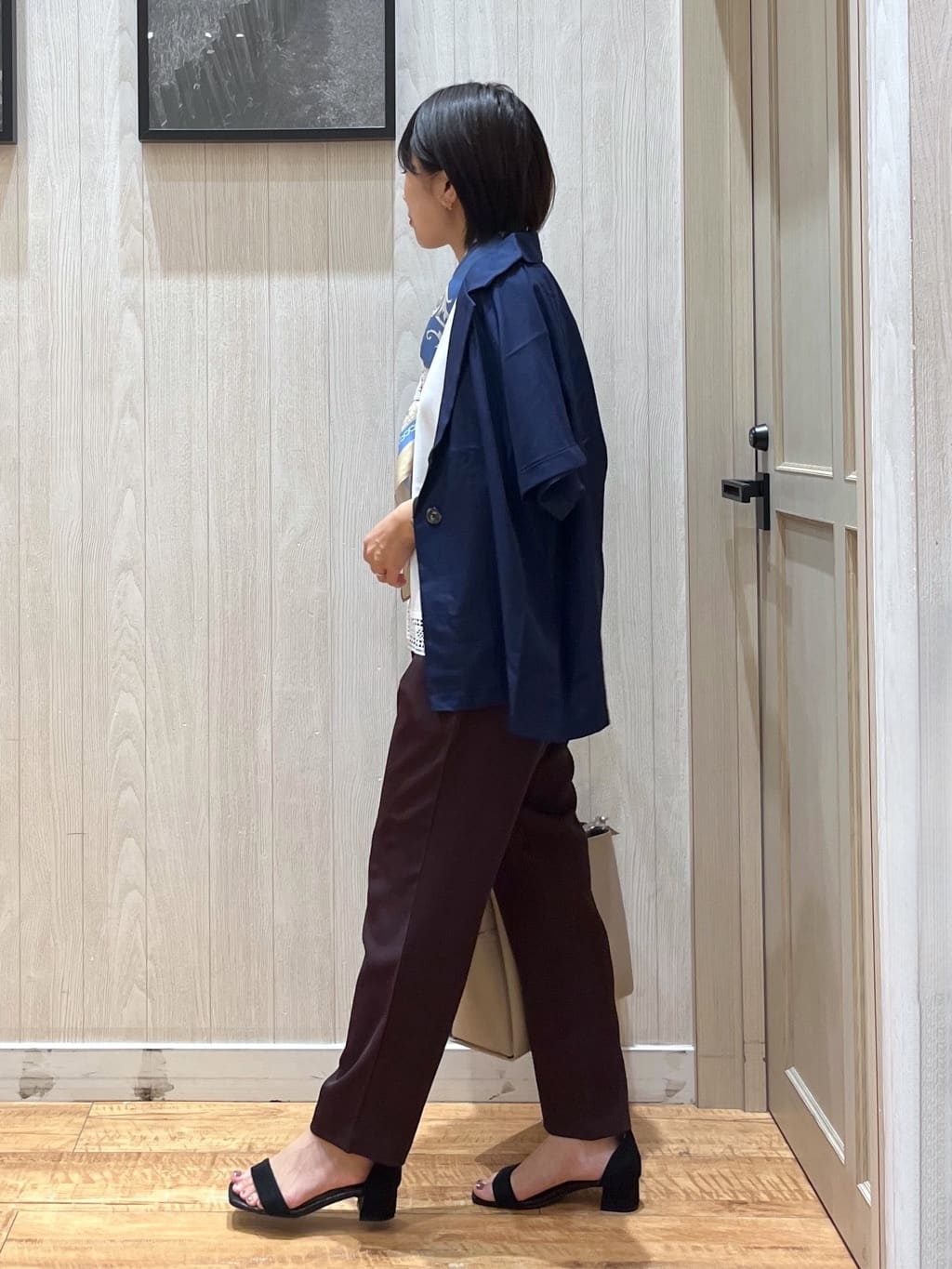 shirayuuuさんの「SHOO･LA･RUE｜【S-LL】さらりと着たい大人のための 麻調半袖ジャケット」を使ったコーディネート