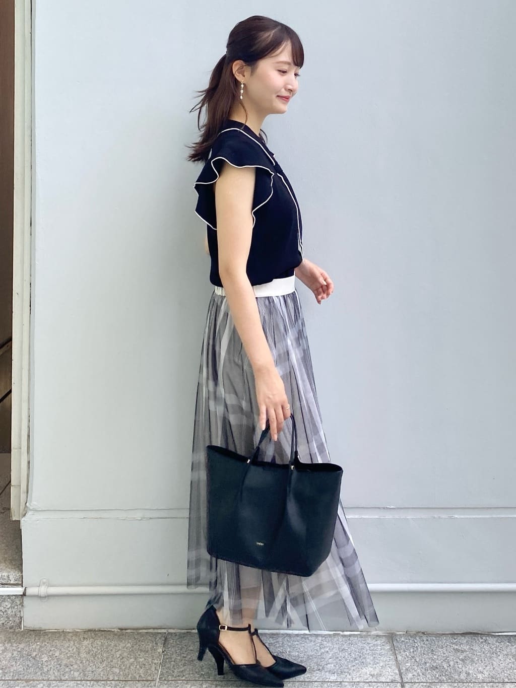 みさかさんの「index｜フレアスリーブボウタイニット【洗濯機洗い可／接触冷感／抗ピル】」を使ったコーディネート