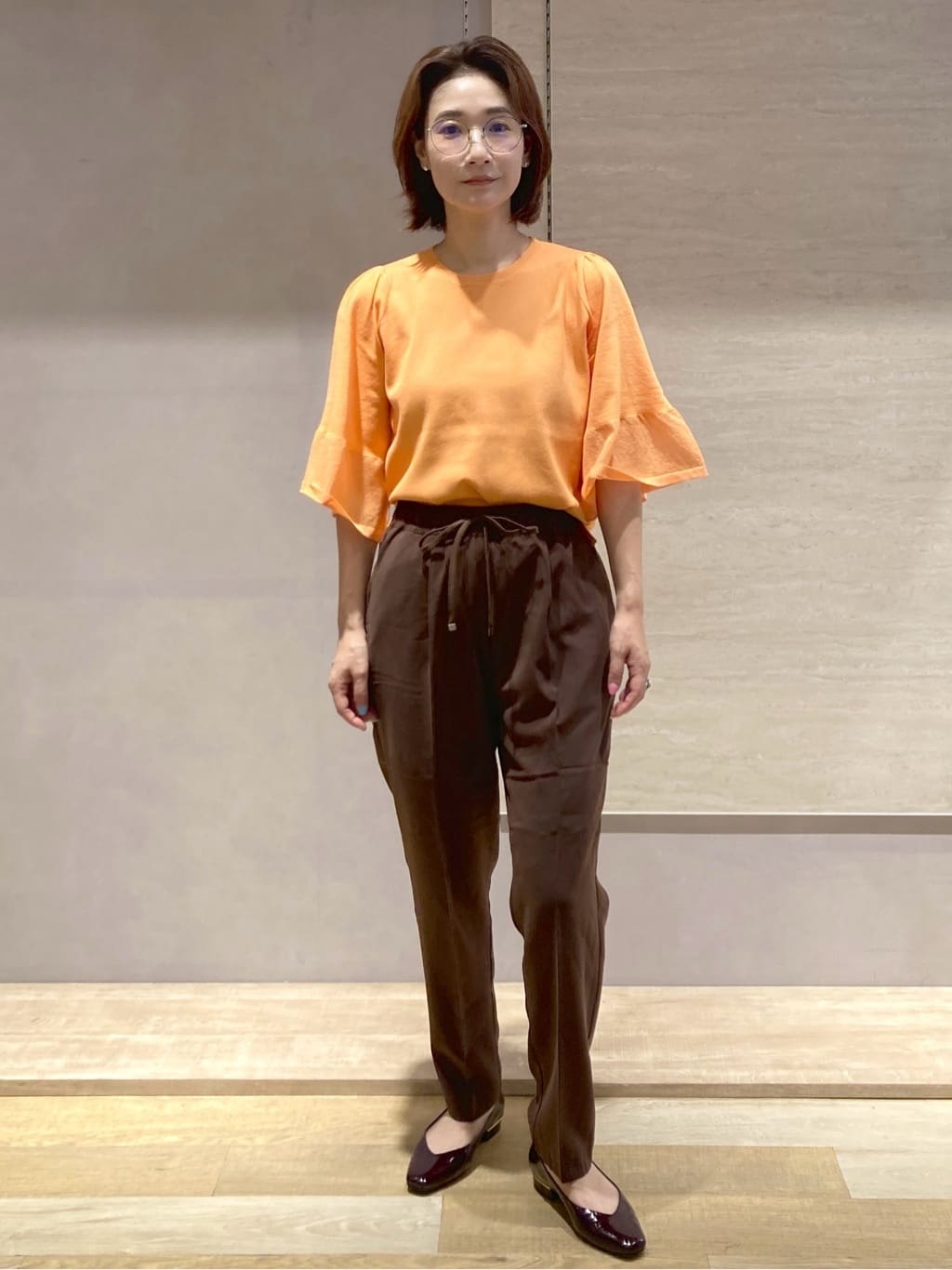 たけねぇさんの「OPAQUE.CLIP｜《5色展開》シアーフレアスリーブニット【洗濯機洗い可】」を使ったコーディネート
