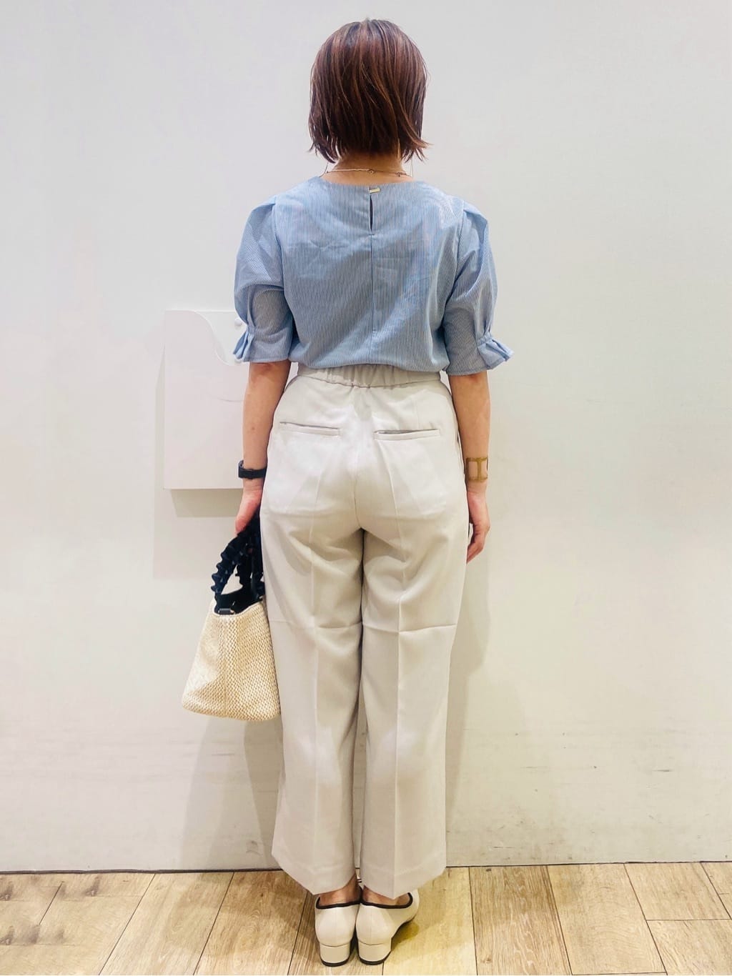 YUKOさんの「index｜ストライプジャージタックスリーブトップス【吸水速乾／洗濯機洗い可】」を使ったコーディネート