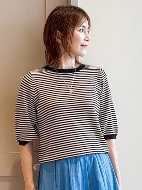 yamakoさんの「grove｜ひんやり多機能・やわらかドライタッチ五分袖プルオーバー」を使ったコーディネート