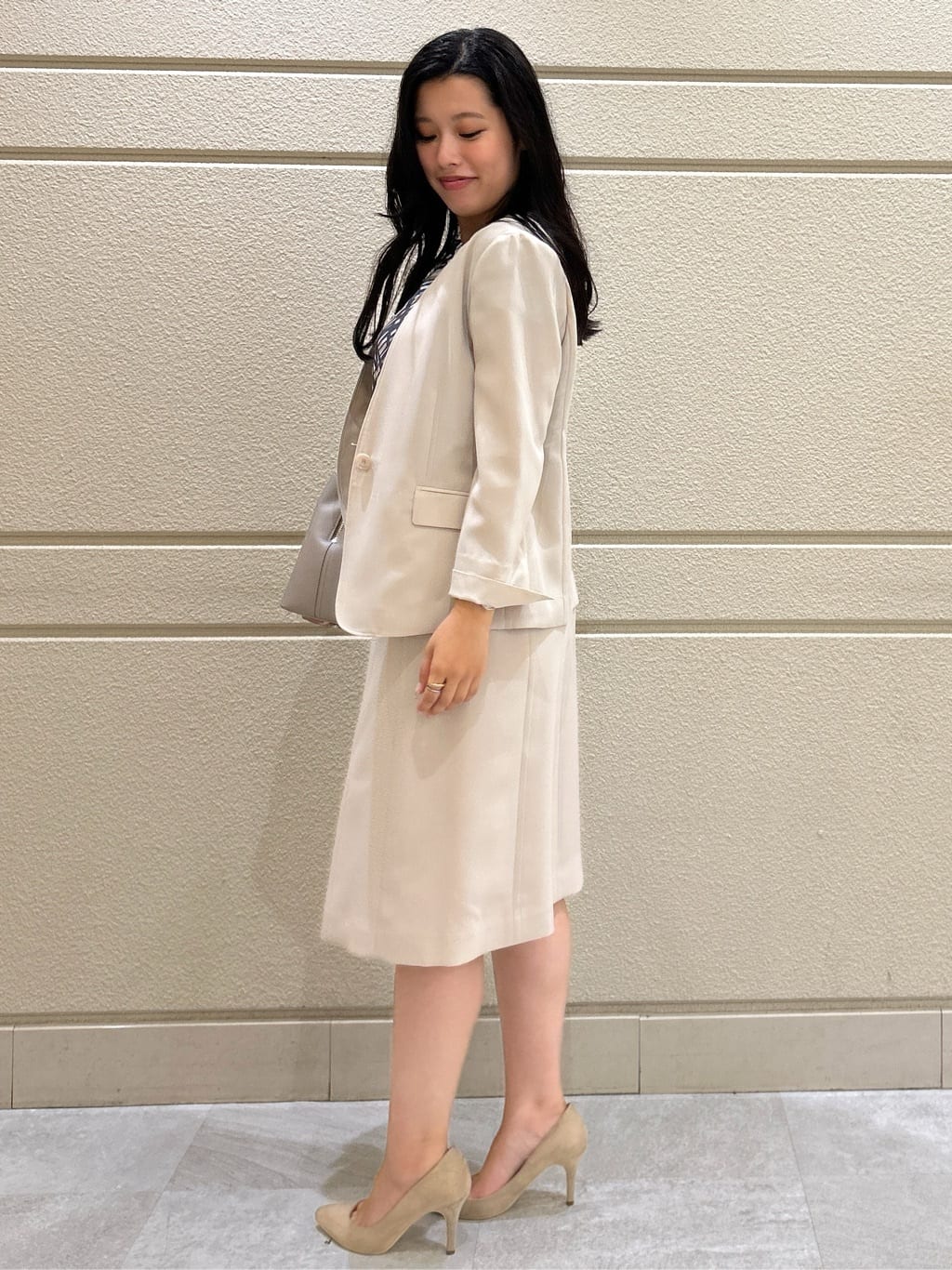 Momokaさんの「COUP DE CHANCE｜【手洗い可／通勤】ノーカラージャケット」を使ったコーディネート