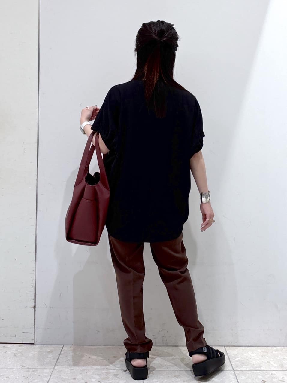 mameさんの「OPAQUE.CLIP｜◆リラクシードルマンスリーブトップス【UV／吸水速乾／洗濯機洗い可】」を使ったコーディネート
