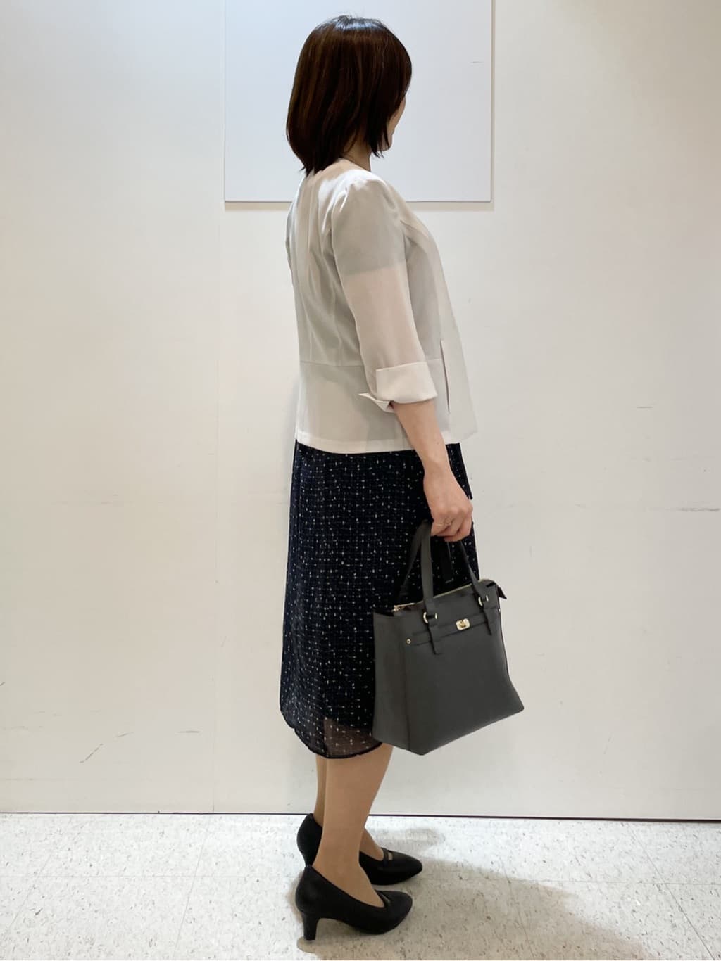 めいさんの「Reflect｜【WEB先行カラーあり／マシンウォッシュ可／ナローベルト付き】オフボディツイードチェックワンピース」を使ったコーディネート