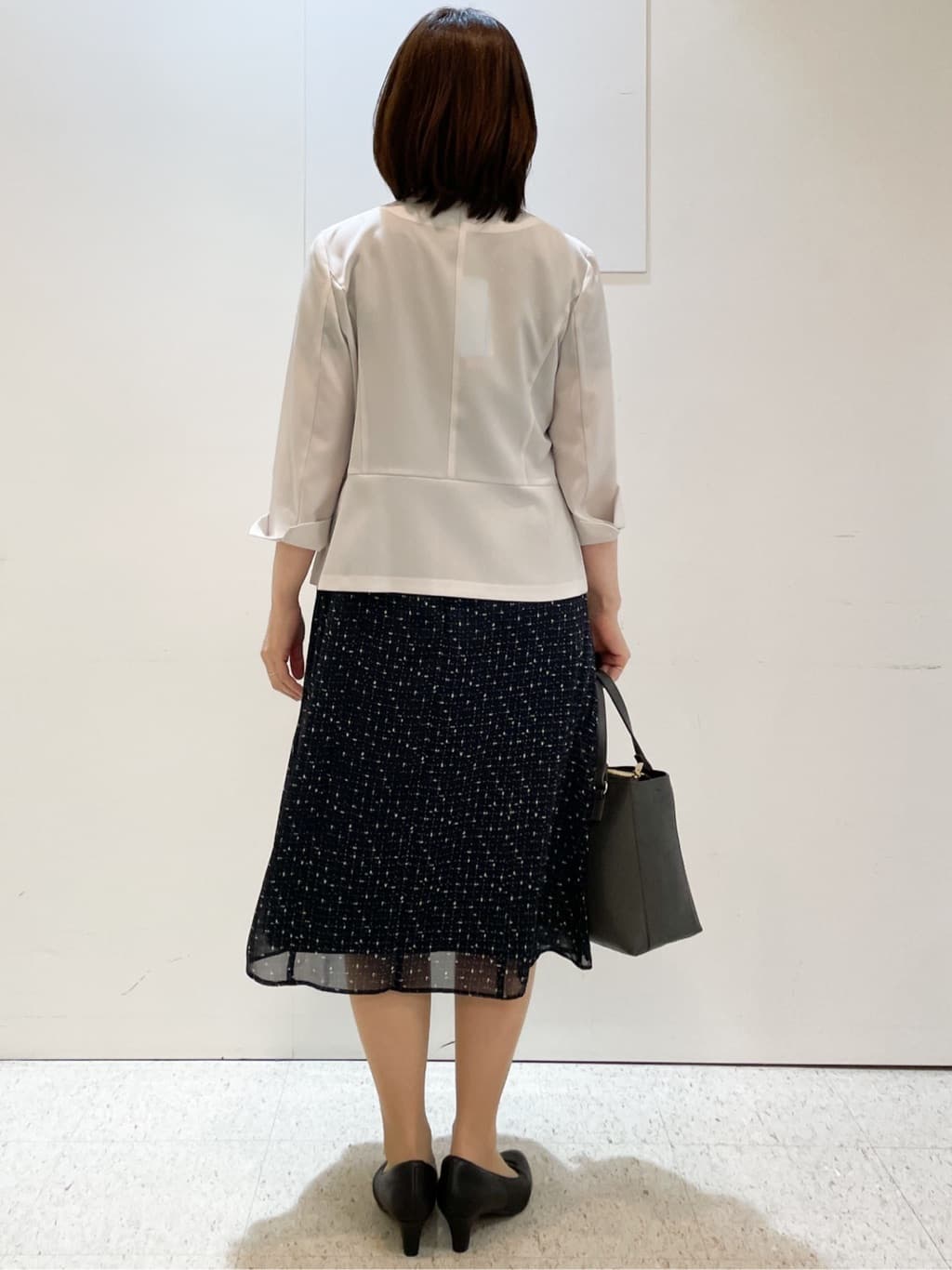 めいさんの「Reflect｜【WEB先行カラーあり／マシンウォッシュ可／ナローベルト付き】オフボディツイードチェックワンピース」を使ったコーディネート