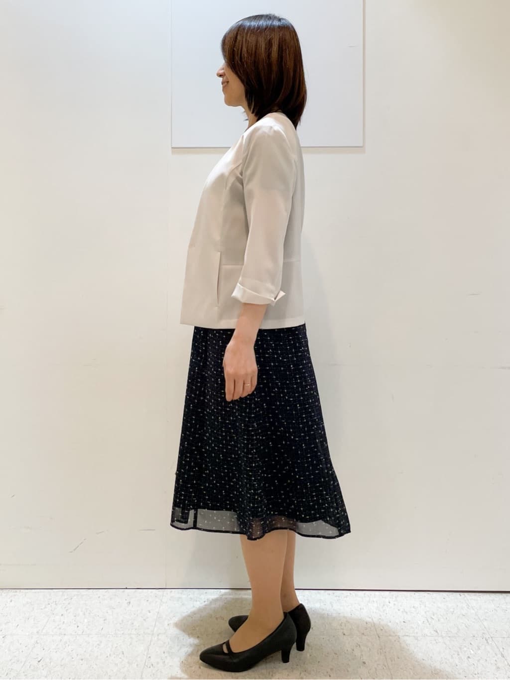 めいさんの「Reflect｜【WEB先行カラーあり／マシンウォッシュ可／ナローベルト付き】オフボディツイードチェックワンピース」を使ったコーディネート