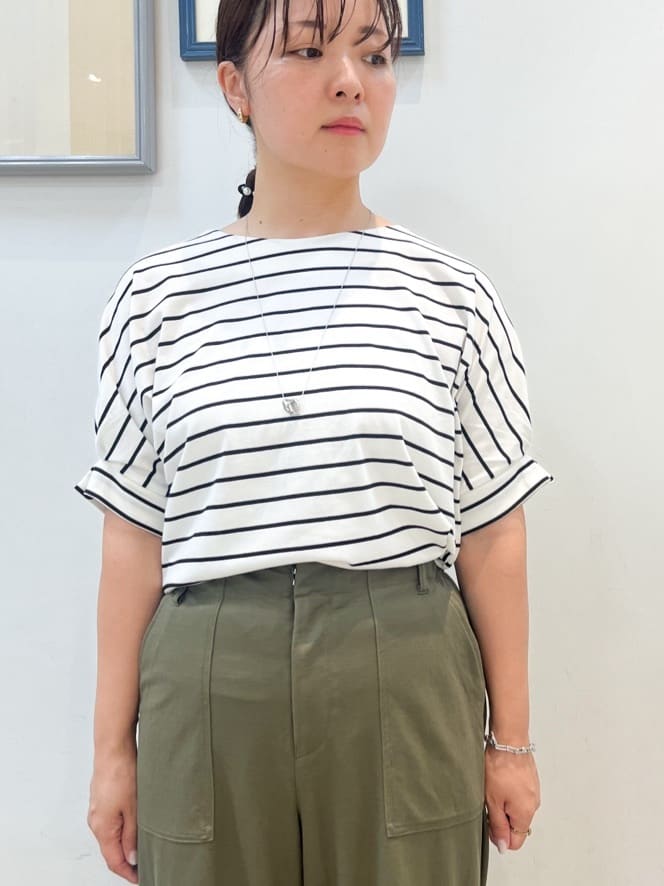 YOさんの「grove｜【接触冷感】見た目はきちんと、着心地はらくちん クロップドベイカーパンツ」を使ったコーディネート