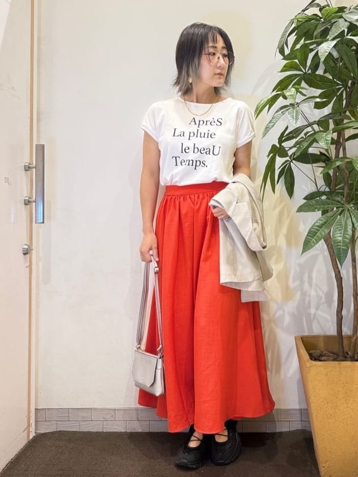 misakiさんの「SHOO･LA･RUE｜【S-LL】さらりと着たい大人のための 麻調半袖ジャケット」を使ったコーディネート