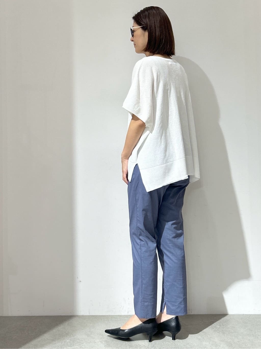 NAKAさんの「OPAQUE.CLIP｜《5色展開／S-LLサイズ》リラクシーメッシュニット【洗濯機洗い可】」を使ったコーディネート