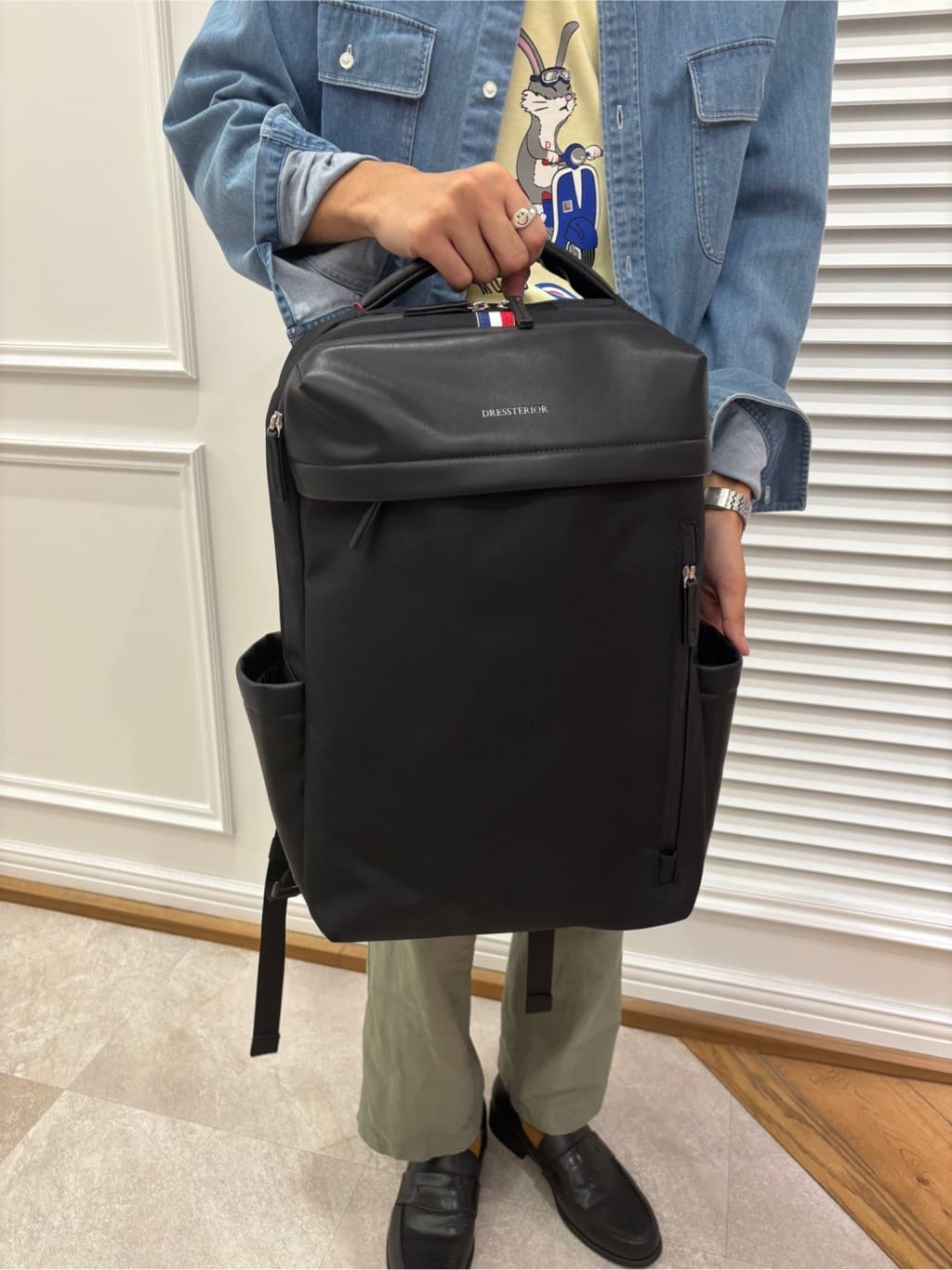 manatoさんの「DRESSTERIOR｜リサイクルレザーバックパック」を使ったコーディネート