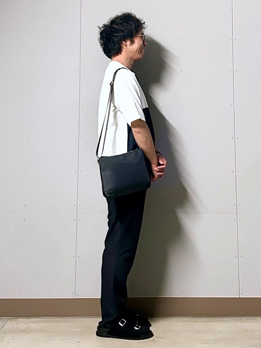 KENJI Iさんの「THE SHOP TK｜ツイルブロッキング 半袖Tシャツ 洗濯機OK」を使ったコーディネート