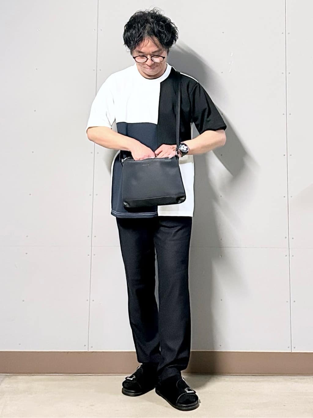 KENJI Iさんの「THE SHOP TK｜ツイルブロッキング 半袖Tシャツ 洗濯機OK」を使ったコーディネート