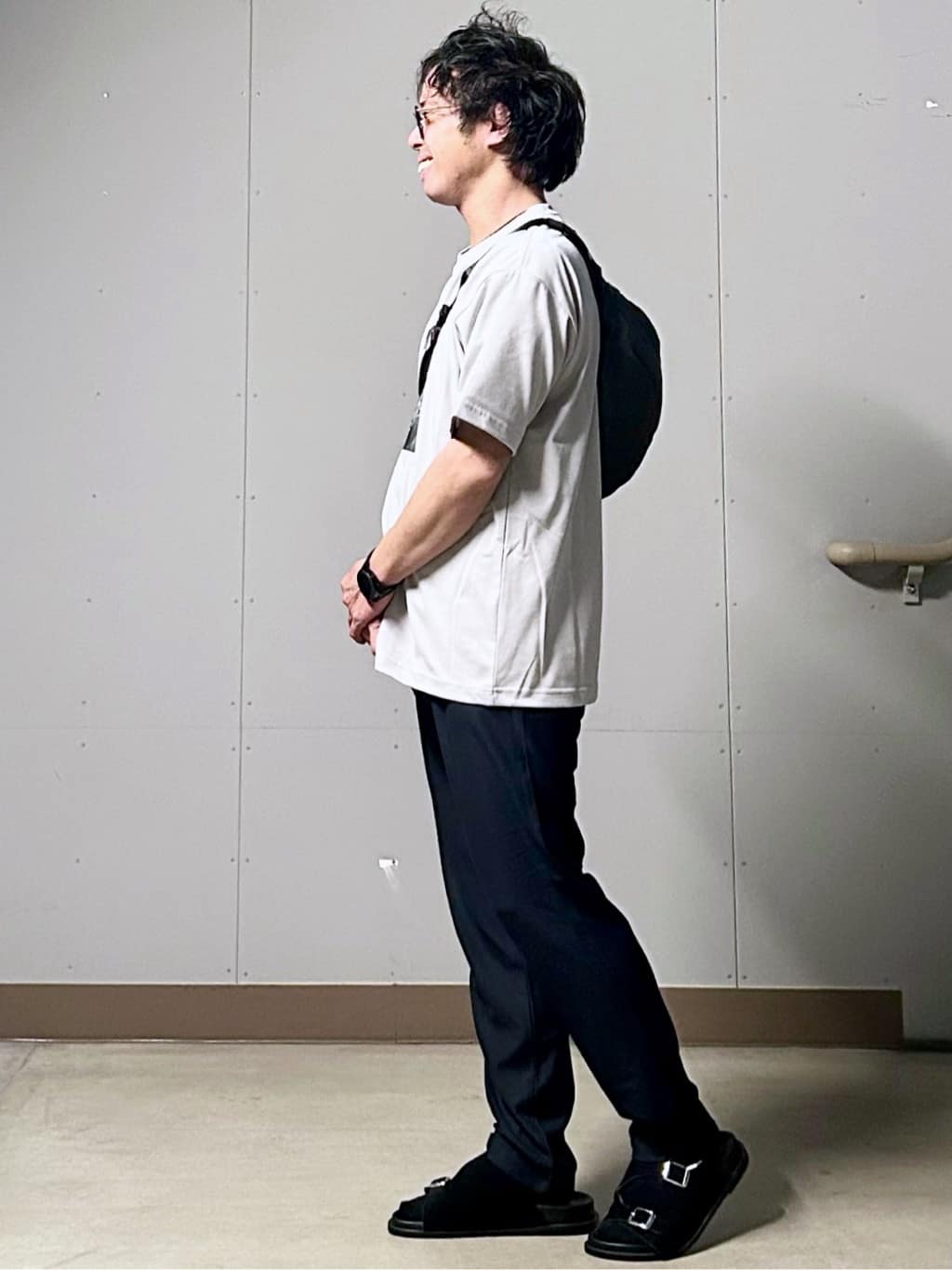KENJI Iさんの「THE SHOP TK｜リサイクルアート半袖Tシャツ【接触冷感/洗濯機OK】」を使ったコーディネート