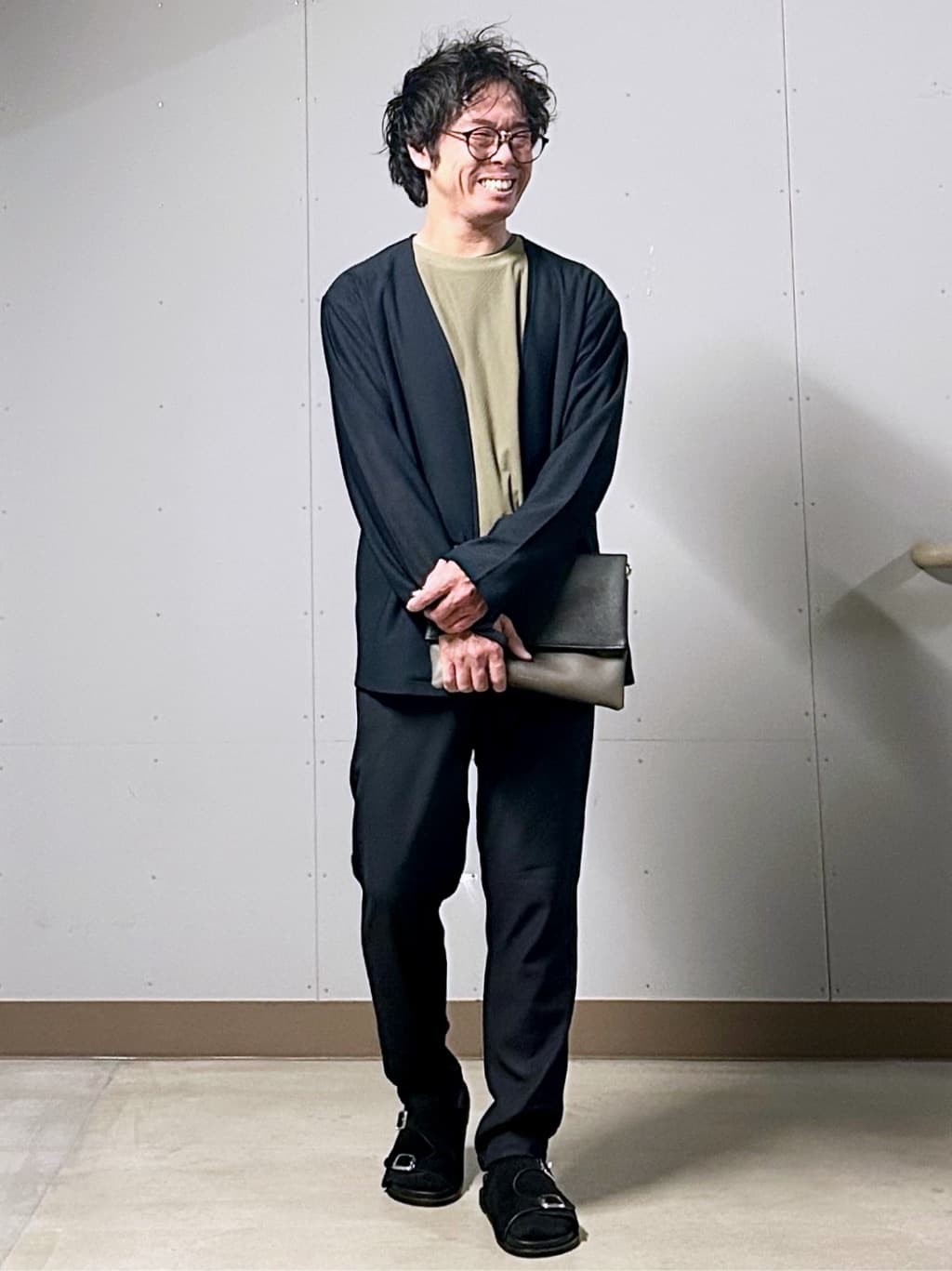 KENJI Iさんの「THE SHOP TK｜シャリルジャージ カーディガン 洗濯機OK/吸水速乾/イージーケア/セットアップ可」を使ったコーディネート