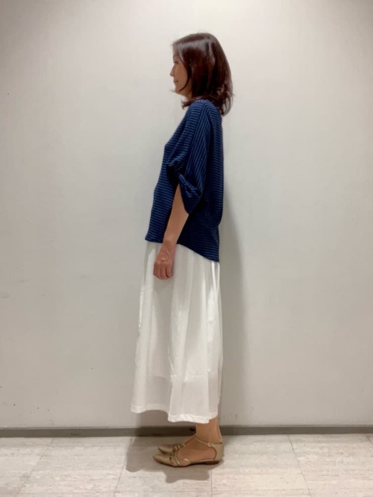 fujiさんの「INDIVI｜【UVケア／吸汗速乾】凹凸素材ねじり袖トップス」を使ったコーディネート