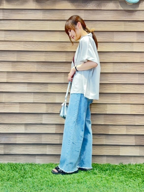 himiさんの「SHOO･LA･RUE｜【S-LL】さらりと着たい大人のための 麻調半袖ジャケット」を使ったコーディネート