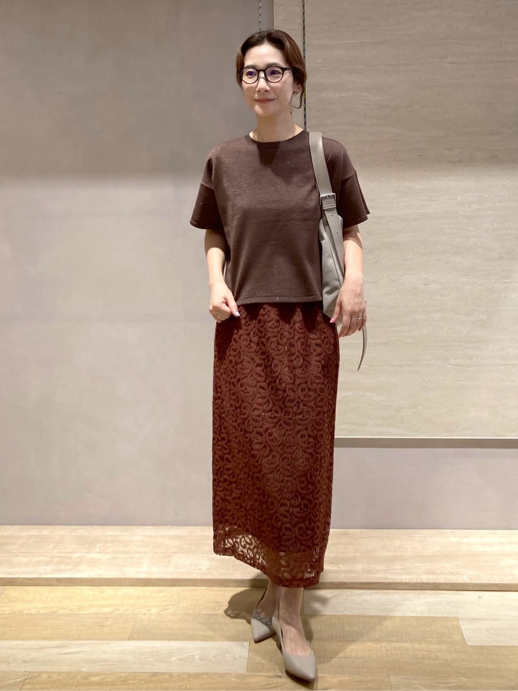 たけねぇさんの「OPAQUE.CLIP｜スパンコールサマーニット【洗濯機洗い可／抗ピル】」を使ったコーディネート