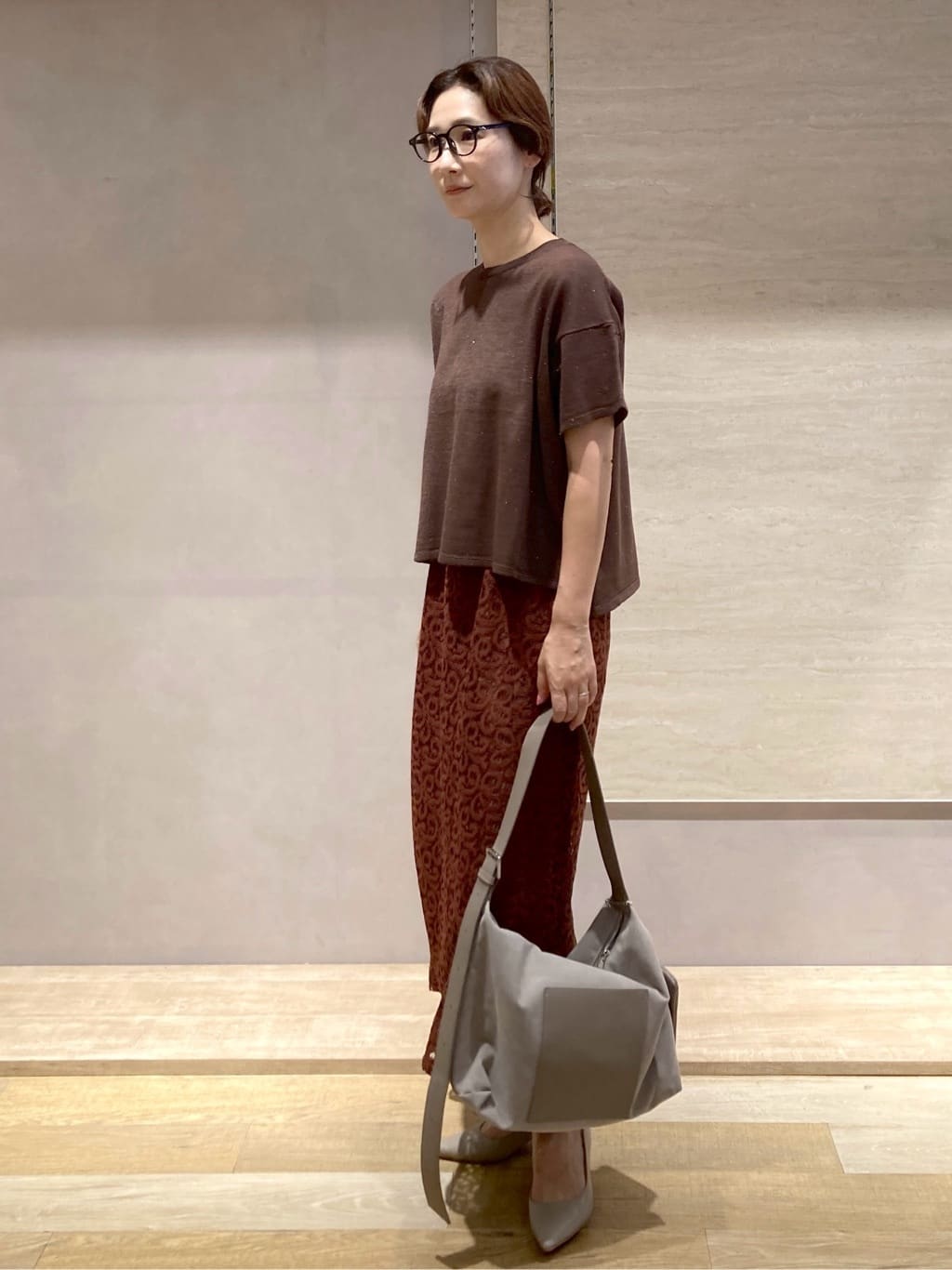 たけねぇさんの「OPAQUE.CLIP｜スパンコールサマーニット【洗濯機洗い可／抗ピル】」を使ったコーディネート