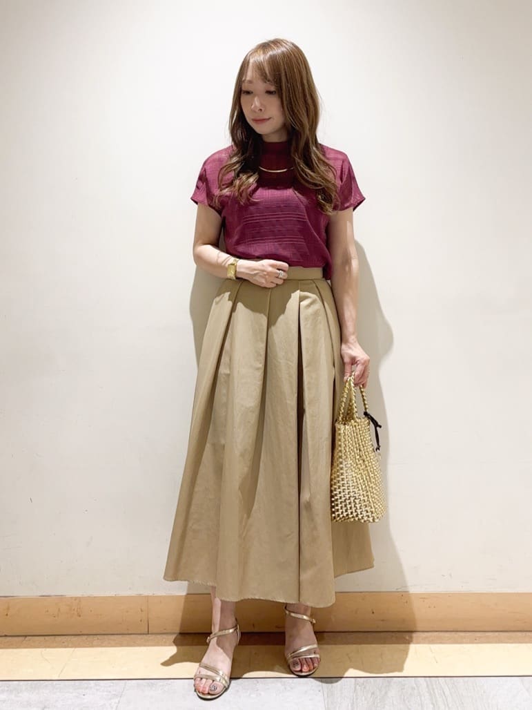 sattoさんの「UNTITLED｜【シアー】チェックスタンドネックブラウス」を使ったコーディネート